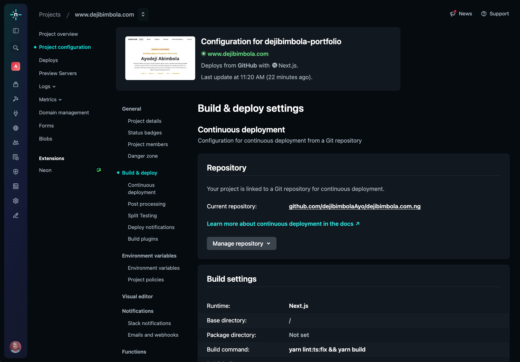 Netlify custom domain setting